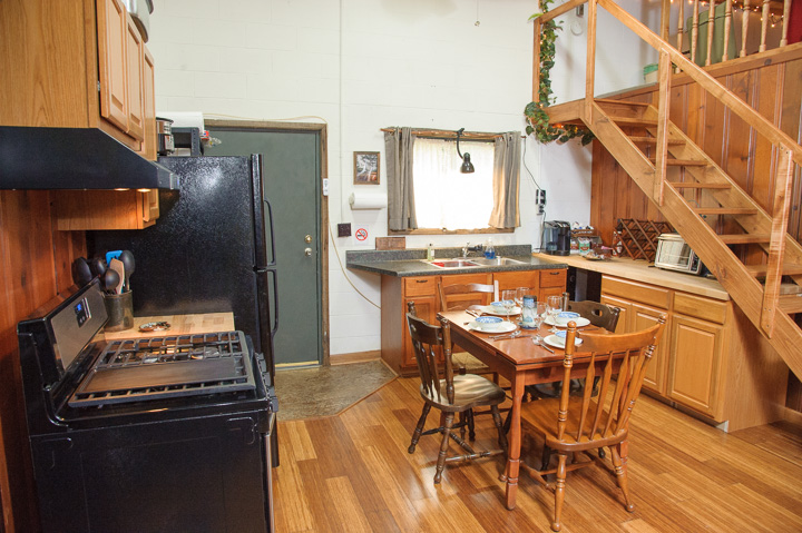 Millside cabin kitchen